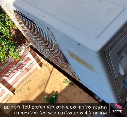 יחידת מיזוג אוויר חיצונית מותקנת על קיר